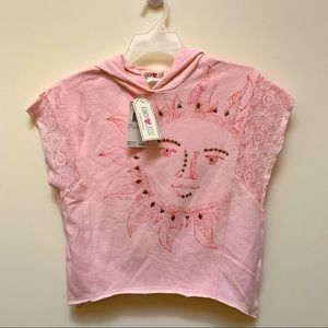 Kandy Kiss Girls Medium Hoodie in Pink with Sun design